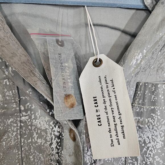 Pilcro by Anthropologie Foil Shine Button Down Shirt NWT - Picture 11 of 15